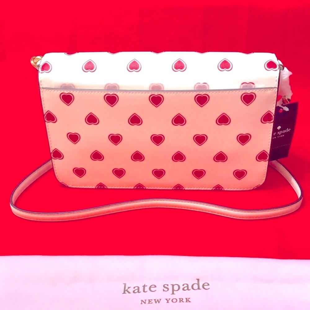 Kate Spade Madison Heartfelt Geo Flap Crossbody & Slim Cardholder BNWT - Picture 3 of 11